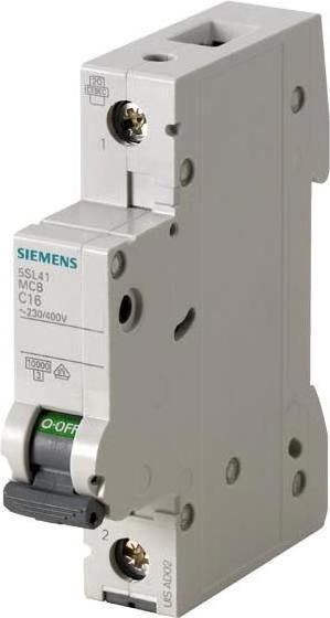 Actual product image Siemens SIEM 5SL4163-6 Miniature circuit breaker 230/400V 10KA, 1 pole, B, 63A
