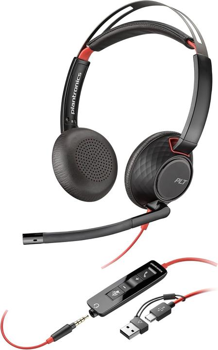 Actual product image Poly Blackwire 5220 Wired Headset (Cable, USB-A, Microsoft teams, Zoom)
