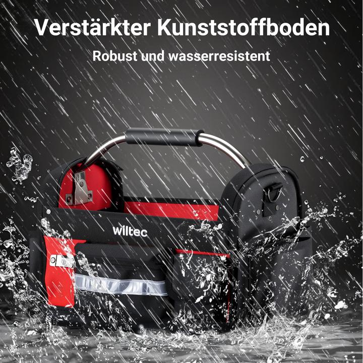 Produktbild Wiltec Werkzeugtasche 41x20x28cm Arbeitstasche 29 Fächer Werkzeug Tasche Gurt