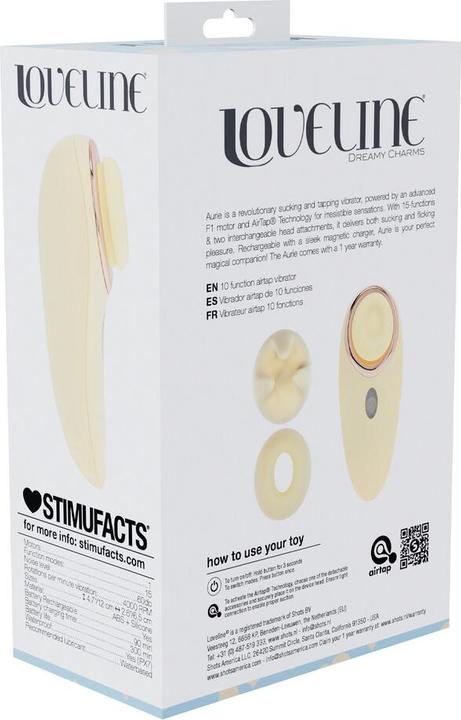 Produktbild Loveline Aurie - AirTap Vibrator with Two Head Attachments - Yellow
