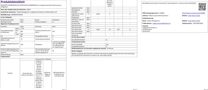 Actual product image Midea Kühl/Gefrierkombi (470 l)