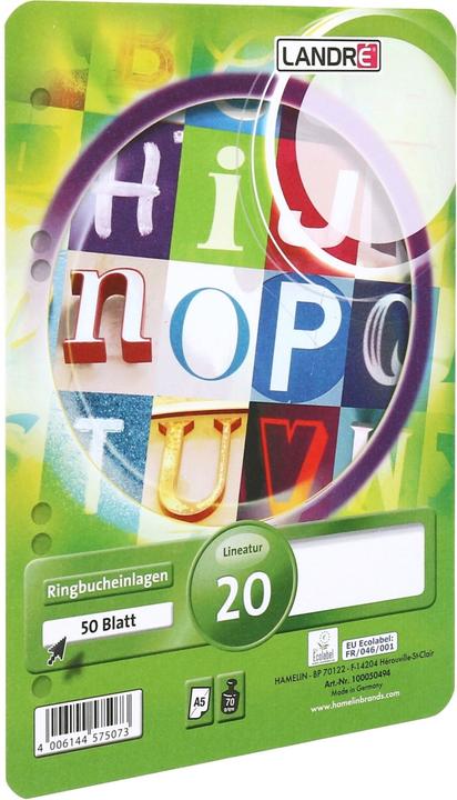 Produktbild Landré A5 Ringbucheinlagen