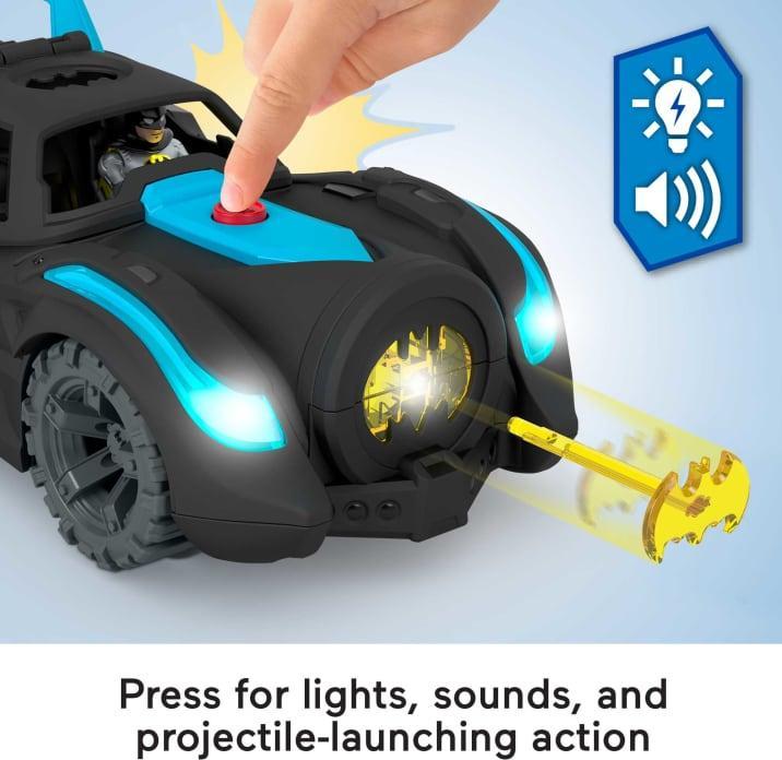Actual product image Imaginext DC Super Friends Batman Batmobile with lights and sounds
