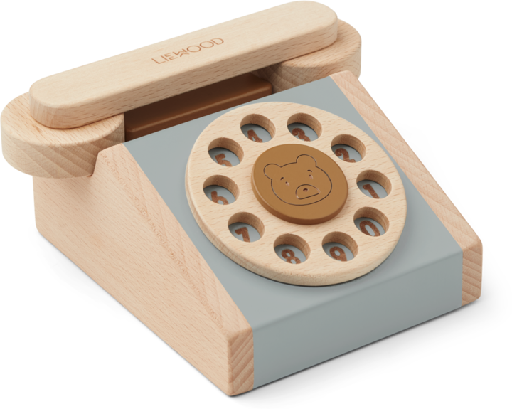 Image du produit Liewood Téléphone jouet Selma en bois Blue Fog Multi Mix