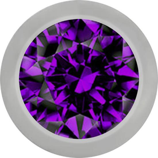 Image du produit Star Piercing Micro Kugel silber mit Kristall violett (sans laiton, Titane)