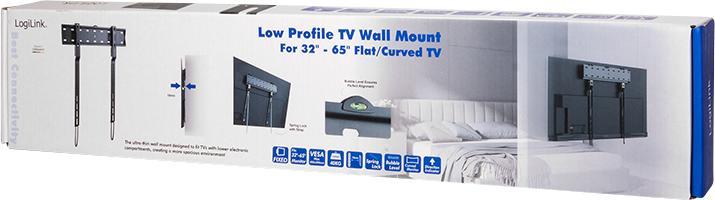 Produktbild LogiLink Befestigungskit (Wandplatte, 2 Montagehalterungen) für LCD-TV / gekrümmter LCD-TV (schmal) (Wand, 40 kg, 32" - 65")