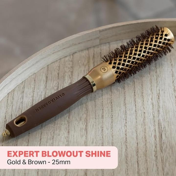 Produktbild Olivia Garden Expert Blowout Shine Wavy Bristles Gold & Brown 25 mm