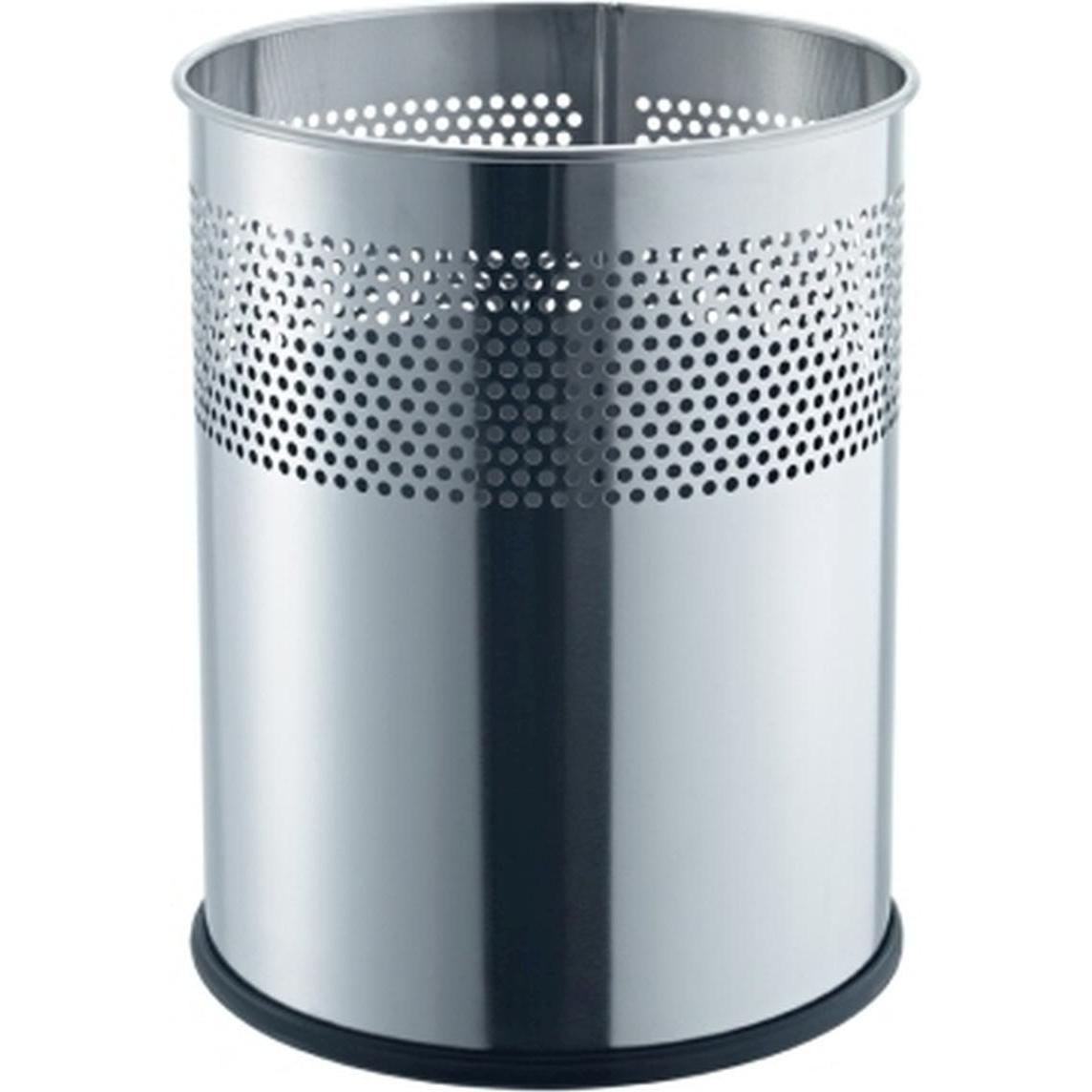 Helit Metall-Papierkorb, Abfalleimer, Silber