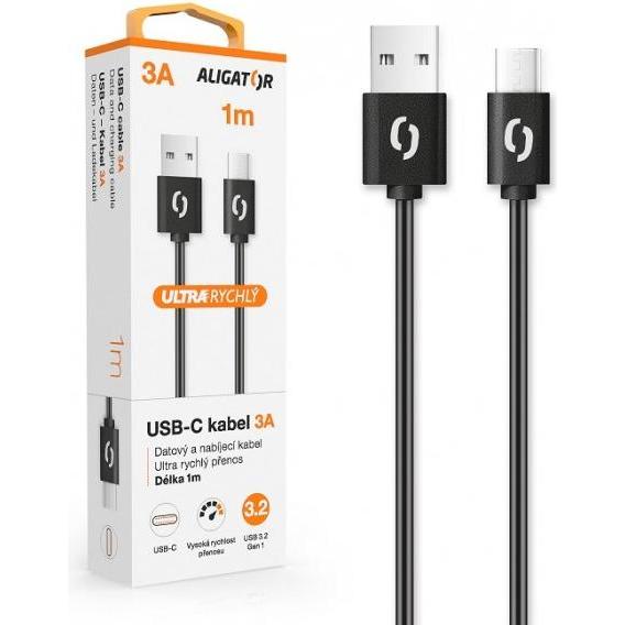 Aligator DATKP43 USB cable USB 3.2 Gen 1 (3.1 Gen 1) USB A USB C Black (1 m, USB 3.2 Gen 1), USB Kabel