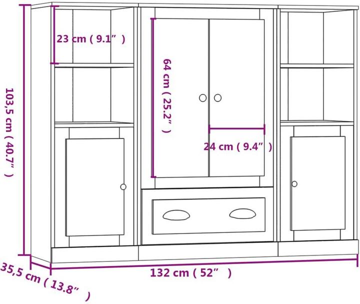 Image du produit vidaXL Highboard (35.50 x 132 x 103.50 cm)
