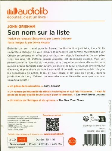 Produktbild Son nom sur la liste (Grisham John, Französisch)