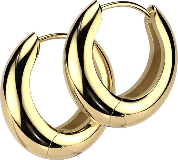 Image du produit Star Piercing Ohrring zum Klappen vergoldet rund breit (sans laiton, Acier chirurgical 316L)