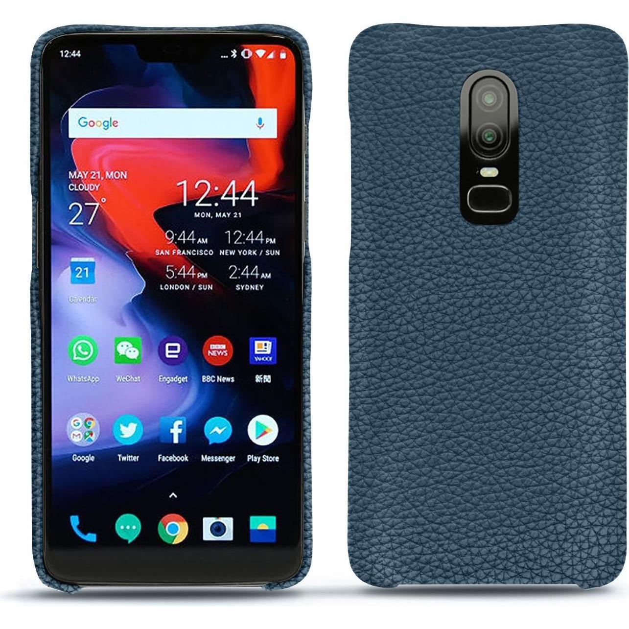Noreve Lederschutzhülle (OnePlus 6), Smartphone Hülle, Blau