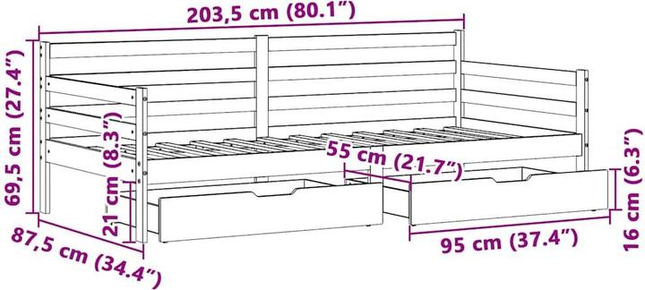 Produktbild vidaXL Tagesbett