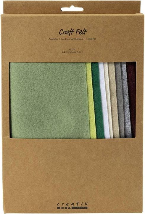 Immagine prodotto Creativ Company Bastelfilz 10 Stück, Sortiert, Natur, Detailfarbe: Braun