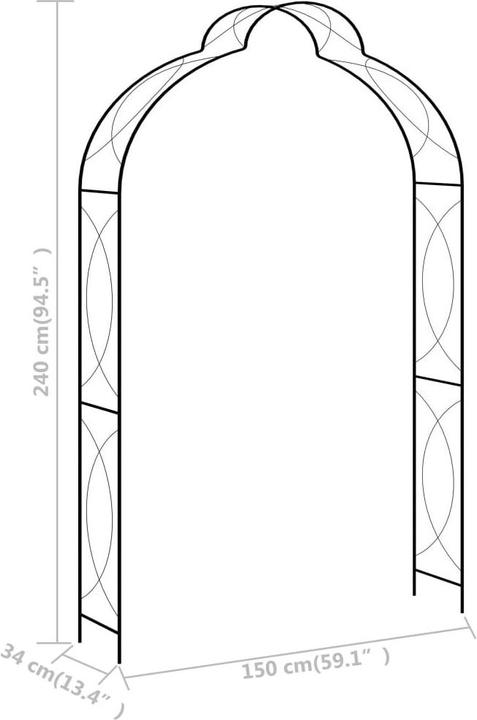 Immagine prodotto vidaXL Gartenbogen (34 cm, 150 cm)