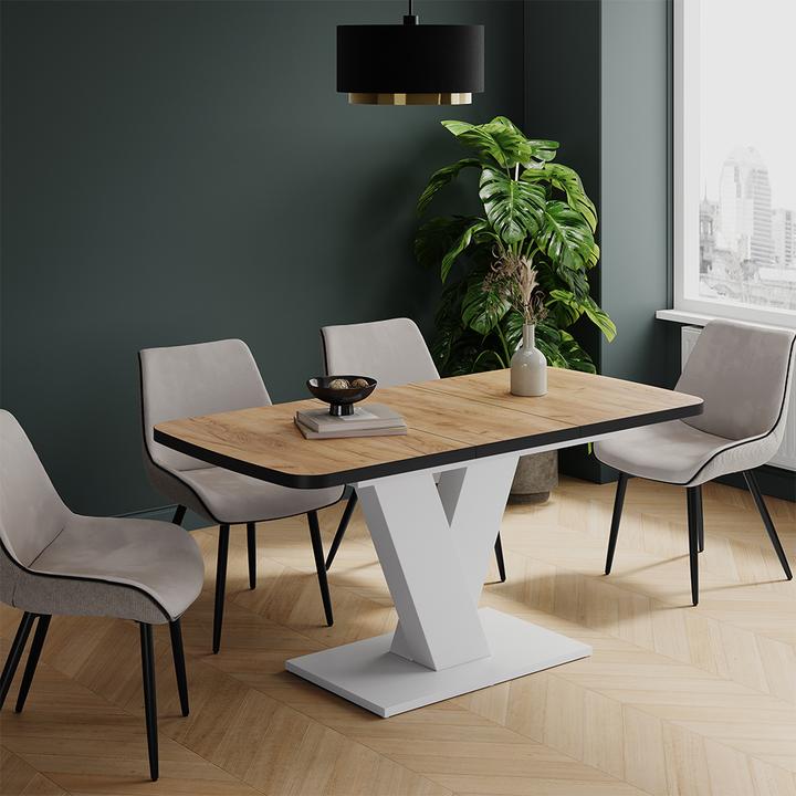 Produktbild Vicco Esstisch Fenaro, Schwarz/Weiss/Weiss, 120 x 80 cm ausziehbar (120 x 80 x 77.40 cm)