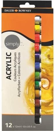 Produktbild Daler-Rowney Acrylfarbe 12 Farben (Mehrfarbig)