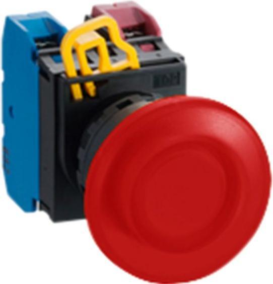 Produktbild Idec YW22mm PBI mush momt 1NO LED 24V red