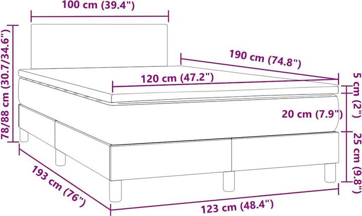 Immagine prodotto vidaXL Boxspringbett (120 x 190 cm)