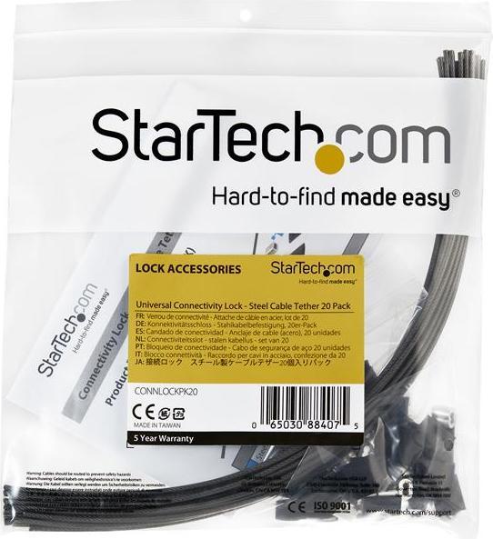Image du produit StarTech .com Pack de 20 attaches de câble de sécurité pour adaptateurs et dongles