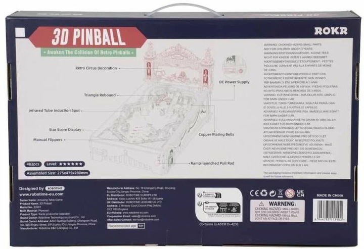 Produktbild Rokr Pinball / Flipperkasten - 3D Holzbausatz