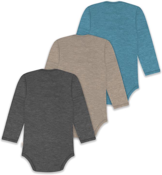Produktbild Normani 3er Pack Baby Merino Body Langarm „Auckland" - 9383 (86)