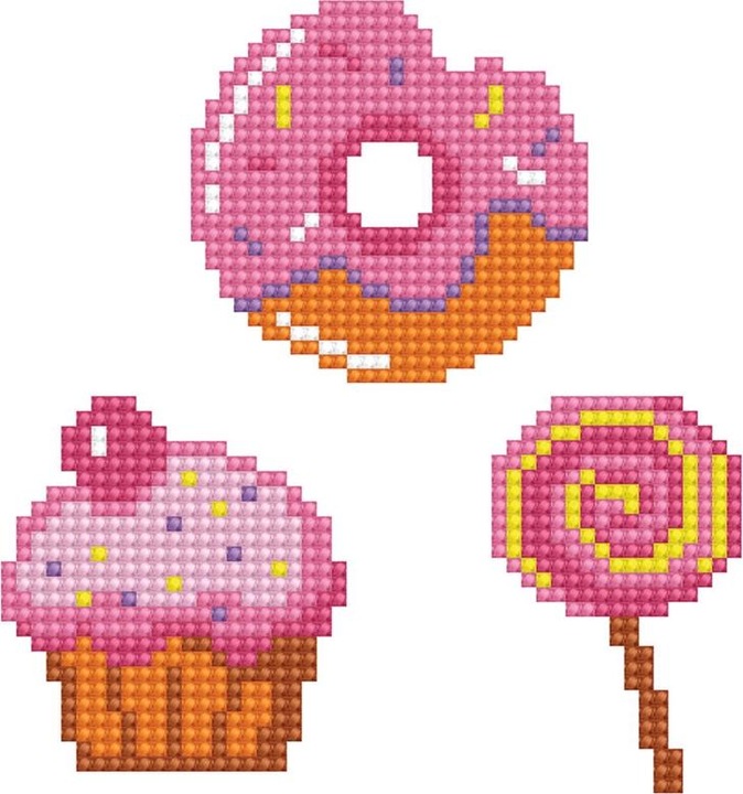 Image du produit Magni Diamond Dotz DTZ12-015 Diamond Dotzies Sticker Set Sweets, 3 autocollants pailletés à décorer