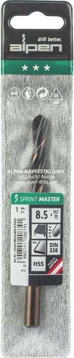 Actual product image Alpen Twist drill (8.5 millimetres)