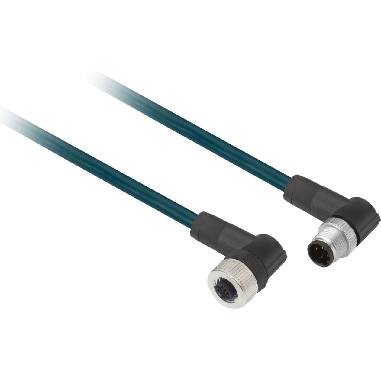 Schneider Electric XZ-Verbindungsk., Stecker ger. M12 4- XZCR1512041C2, Elektronikkabel + Stecker, Schwarz