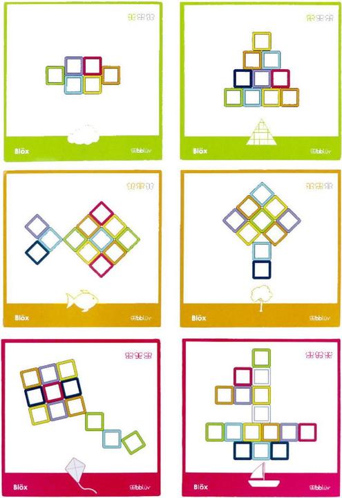Actual product image Bblüv Wooden and silicone puzzle with Blox cards