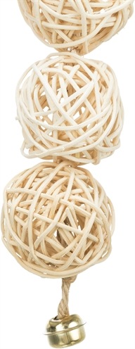 Actual product image Trixie 3 Rotan Ballen Met Bel Aan Touw Naturel