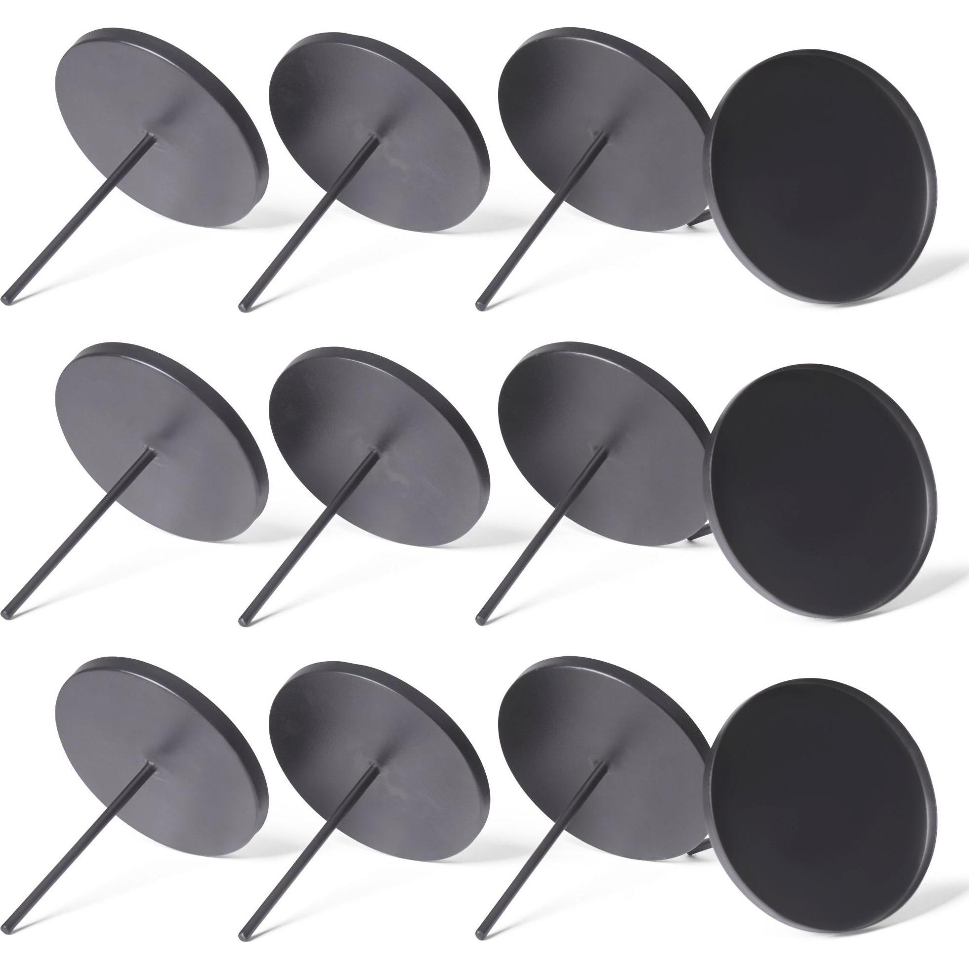 Novaliv, Kerzenständer, 12x Kerzenpick Flach, 6,5 cm SCHWARZ