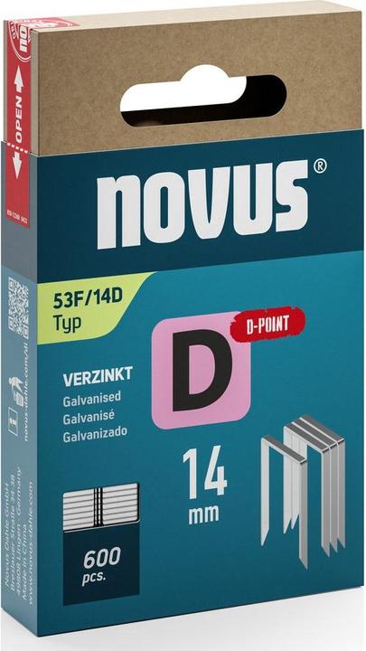 Novus Flachdrahtklammern D 53 F 14mm D-Point