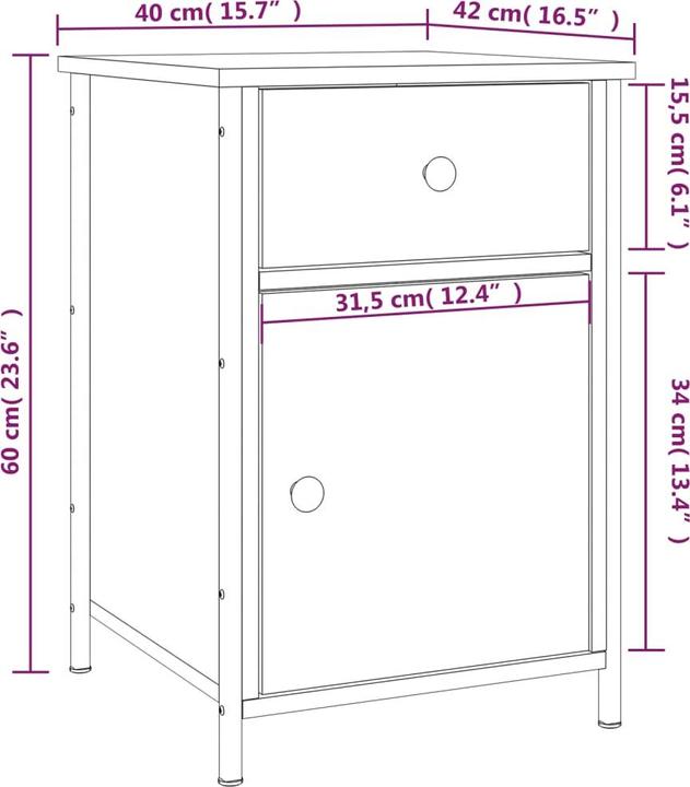 Immagine prodotto vidaXL Nachttisch (40 x 42 x 60 cm)