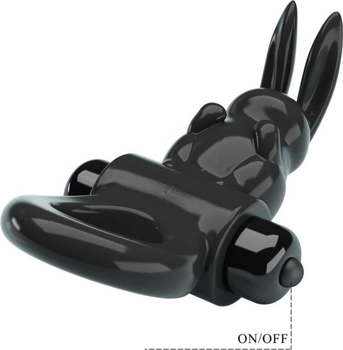 Actual product image Pretty Love - Exciting Rabbit Vibrator Ring 10 Vibrations Black (2.40 cm)