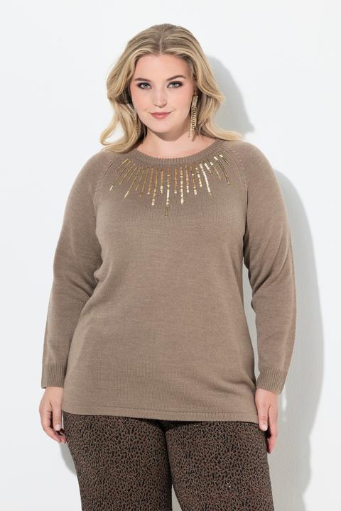Immagine prodotto Miamoda Maglione con paillettes e maniche lunghe raglan (46, 48)