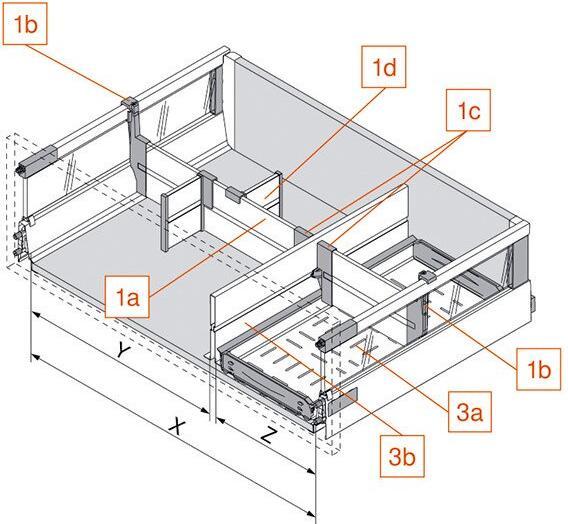 Produktbild Blum Querreling-Aufnahme ORGA-LINE für Reling D