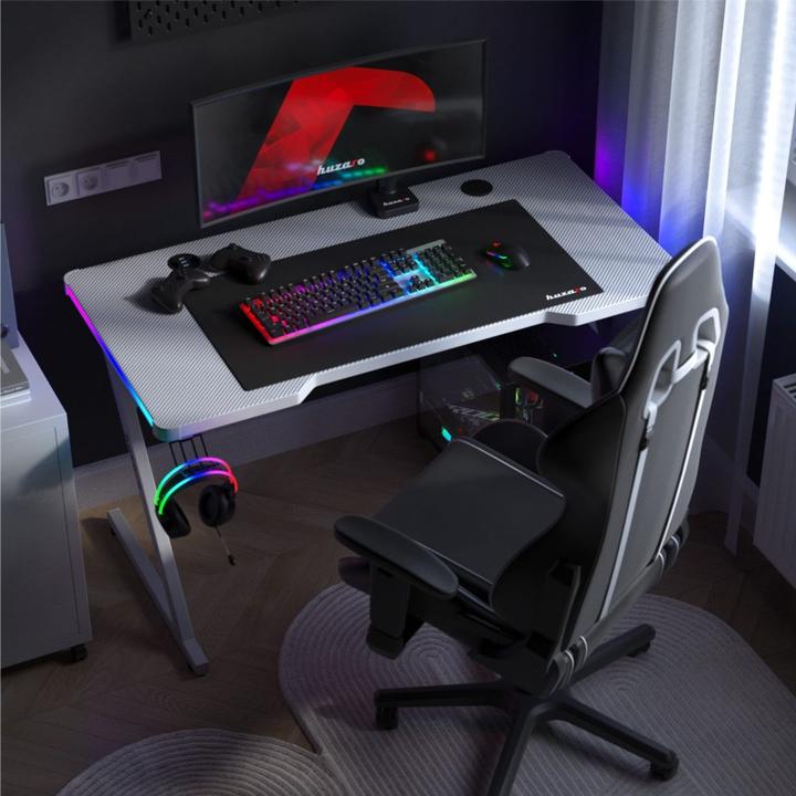 Actual product image Huzaro Biurko gamingowe Hero 2.5 White RGB