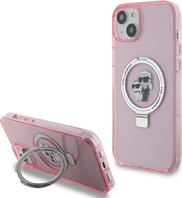 Karl Lagerfeld KLHMP15MHMRSKCP iPhone 15 Plus 6.7" różowy/pink hardcase Ring Stand Karl&Choupettte M (Apple iPhone 15 Plus)