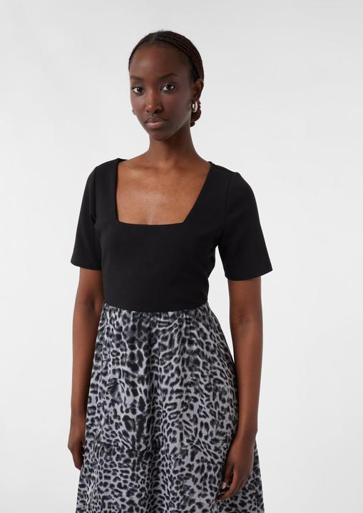 Image du produit Comma Kleid Midikleid aus Materialmix mit Karree-Ausschnitt (40)