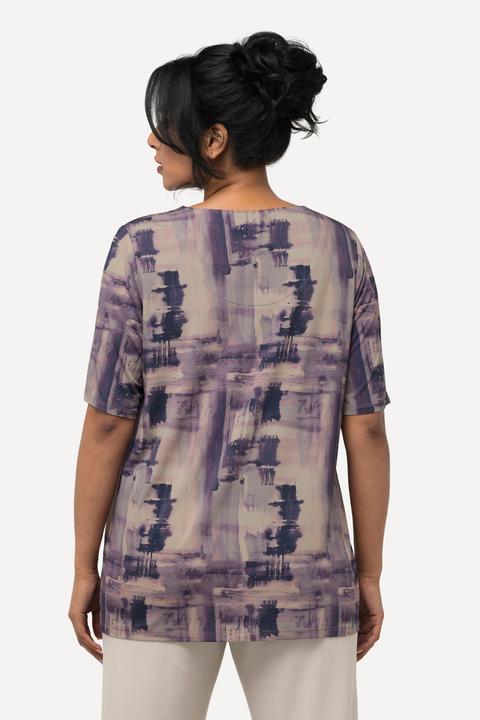 Actual product image Ulla Popken Ink Print Short Sleeve Slinky Tee (42, 44)
