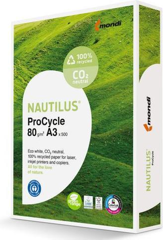 Image du produit Nautilus Papier recyclé 135 CIE A3 80 g/m (500 feuilles, 80 g/m²)