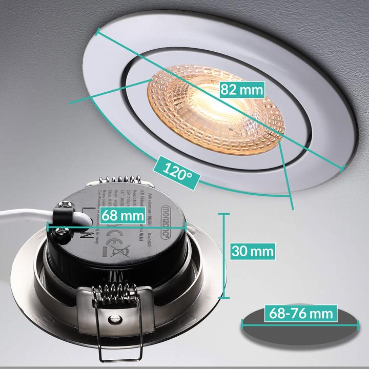 Actual product image Monzana Set of 6 LED recessed luminaire (400 lm)