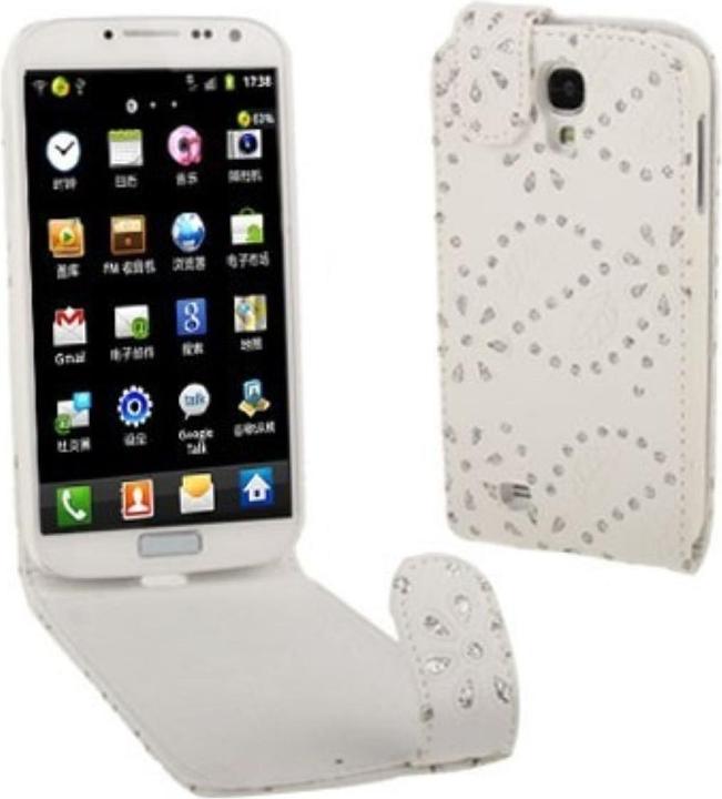 Produktbild König Design Schutzhülle Handytasche (Flip Quer) + Handytasche Flip Strass für Handy Samsung Galaxy S4 i9500 / i9 (Samsung Galaxy S4)