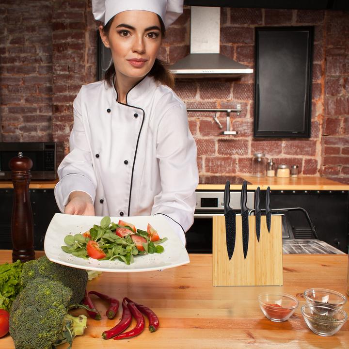Actual product image Relaxdays Magnetic Knife Block, Bamboo Knives Holder