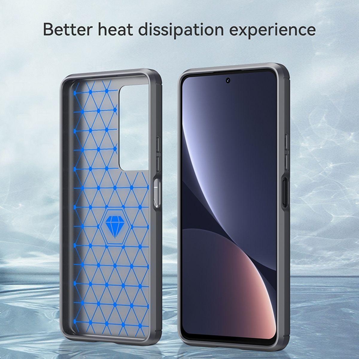 Thumbnail - König Design Hülle Handy Schutz für Xiaomi Sony Samsung Case Cover Bumper Carbon Optik Etuis (Xiaomi Redmi K40s), Smartp...