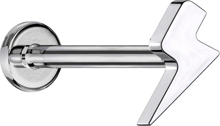 Produktbild Star Piercing Micro Labret Innengewinde silber Blitz (ohne Messing, Titan G23)