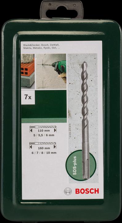 Produktbild Bosch Professional Zubehör 7tlg. Hammerbohrer-Set SDS plus (160, 5,0, 10.0x160mm, 5,5, 6,0)