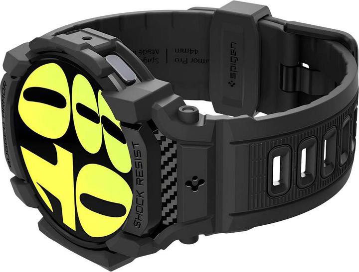 Actual product image Spigen Rugged Armor Pro Galaxy Watch 7 (44mm) Case + Band Matte Black